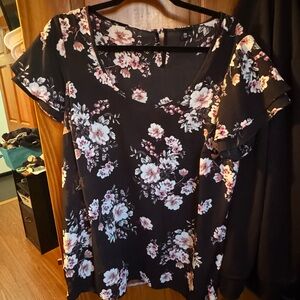 Torrid Black Floral Women's Blouse